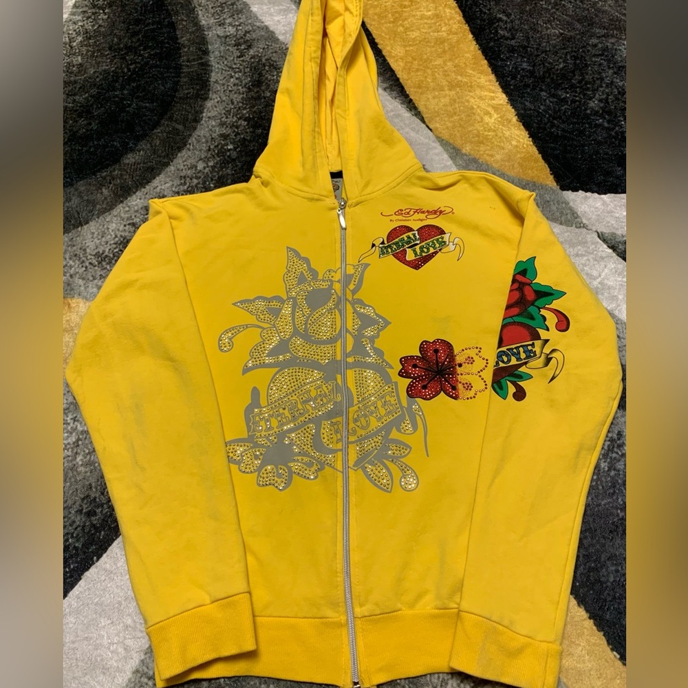 Ed Hardy Hoodie Rhinestone Tattoos